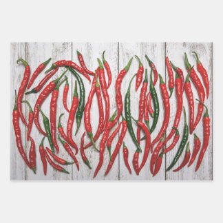 Paprikaschoten für Hot Chili Geschenkpapier Set