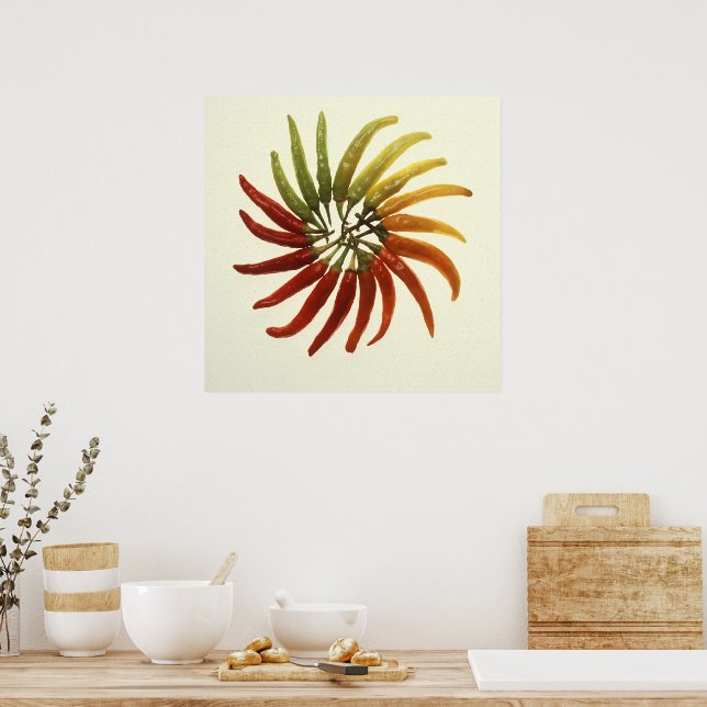 Paprikaschoten für Hot Chili Poster (Küche)