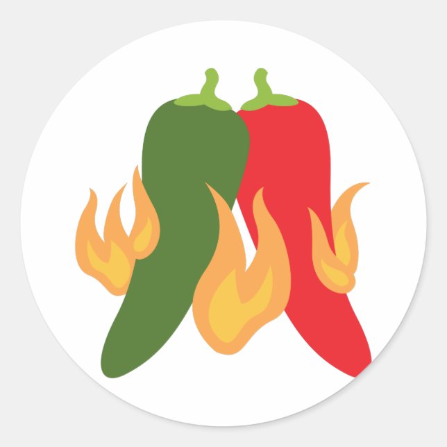 Paprikaschoten für Hot Chili Runder Aufkleber (Vorderseite)