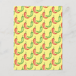 Paprikaschoten in den Farben Rot und Grün des Chil Postkarte