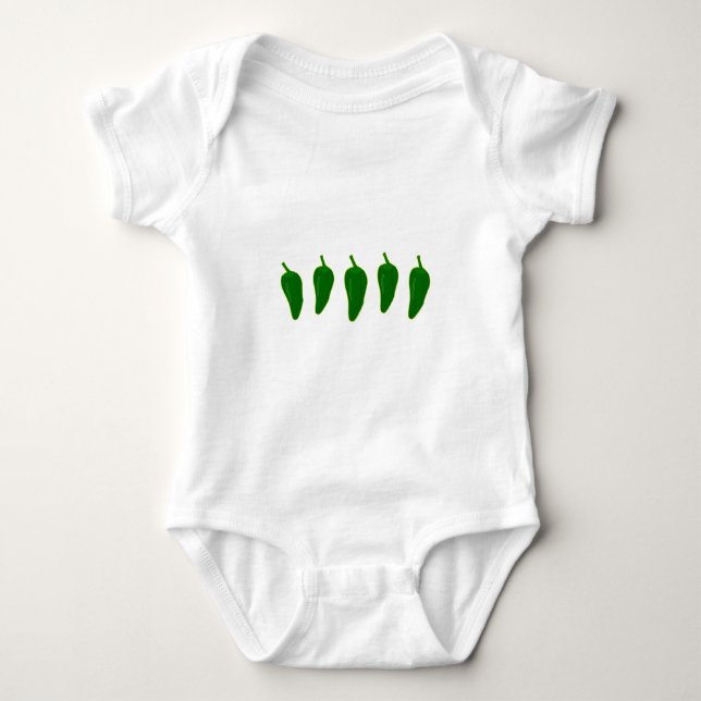 Paprikaschoten-Logo des Jalapeno-(Jalapeño) Baby Strampler (Vorderseite)