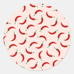Paprikaschoten mit rotem Chili auf hellem Hintergr Runder Aufkleber
