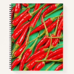 Paprikaschoten mit rotem Chili Notizbuch