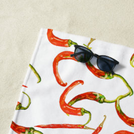 Paprikaschoten mit rotem Chili Pflanze Strandtuch