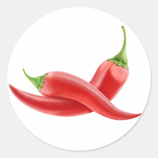 Paprikaschoten mit rotem Chili Runder Aufkleber (Vorderseite)