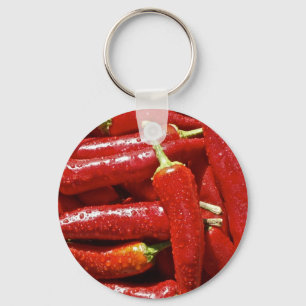 Paprikaschoten mit rotem Chili Schlüsselanhänger