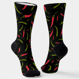 Paprikaschoten mit rotem und grünem Chili Kindermu Socken