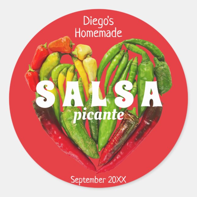 Paprikaschoten mit scharfen scharfen Chilis Runder Aufkleber (Vorderseite)