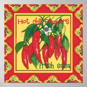 Paprikaschoten-Poster von Hot Chili durch Künstler Poster
