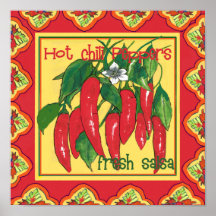 Paprikaschoten-Poster von Hot Chili von Künstlern