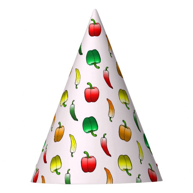 Paprikaschoten und süße, lange Paprikaschoten Partyhütchen (Vorderseite)