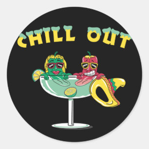 Paprikaschoten zum niedlichen Chili in Margarita C Runder Aufkleber