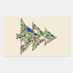 Paprot Christmas Tree Rechteckiger Aufkleber