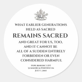 Papst Benedikt Summorum Pontificum Zitat Aufkleber