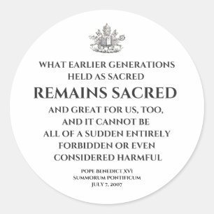 Papst Benedikt Summorum Pontificum Zitat Aufkleber