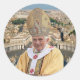 Papst Benedikt XVI. mit Vatikanstadt Runder Aufkleber (Vorderseite)