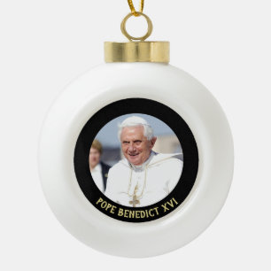 Papst Benedikt XVI. Weihnachtsbaum Keramik Kugel-Ornament