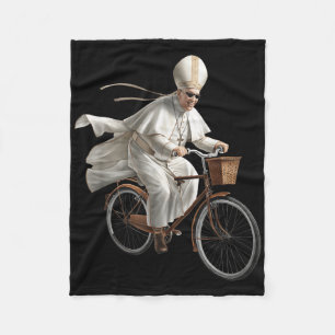 Papst fährt Fahrrad Katholische Kirche Bibel Schri Fleecedecke