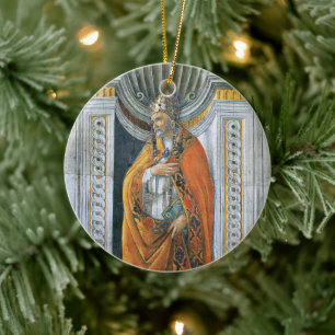 Papst Heiliger Sixtus II. von Sandro Botticelli Keramik Ornament