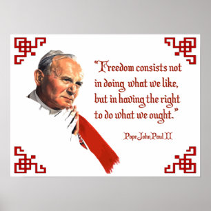 Papst Johannes Paul II Freedom Poster