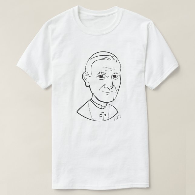 Papst Johannes Paul II. Karikatur T-Shirt (Design vorne)