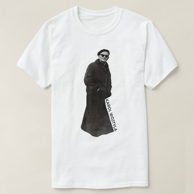 Papst Johannes Paul II. mit Sonnenbrille Katholisc T-Shirt (Design vorne)