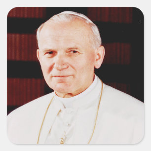 Papst Johannes Paul II. Quadratischer Aufkleber