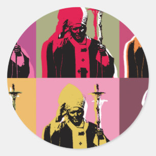 Papst Johannes Paul II Runder Aufkleber