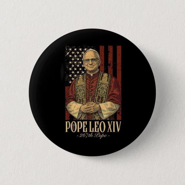 Papst Leo und Amerika - Papst Leo Xiv Button (Vorderseite)