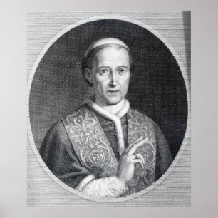 Papst Leo XII., mit Gravur von Raffaele Persichini Poster