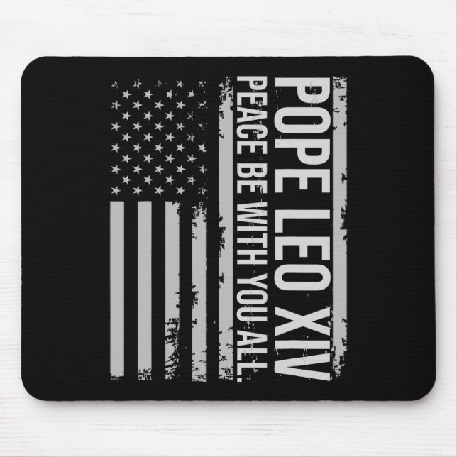 Papst Leo Xiv 14. Erster amerikanischer Papst USA  Mousepad (Vorne)
