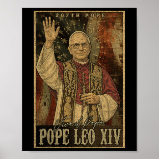 Papst Leo Xiv 14. Erster amerikanischer Papst USA Poster