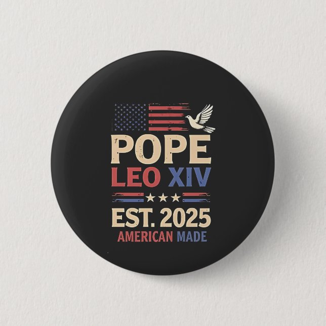 Papst Leo XIV. 2025 4. Juli USA Flag Button (Vorderseite)