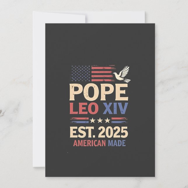 Papst Leo XIV. 2025 4. Juli USA Flag Einladung (Vorderseite)