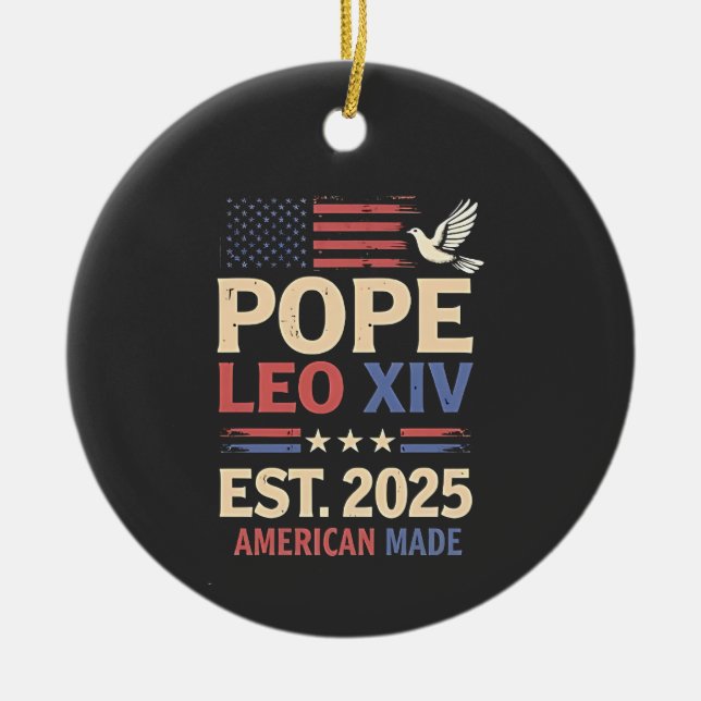 Papst Leo XIV. 2025 4. Juli USA Flag Keramik Ornament (Vorne)