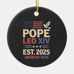 Papst Leo XIV 2025 4. Juli USA-Flagge Keramik Ornament