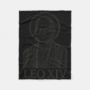 Papst Leo Xiv Christlich _ Holzdruck Rom & Vat Fleecedecke