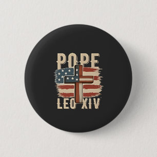Papst Leo XIV Christliche Kirche Da Papst USA-Flag Button