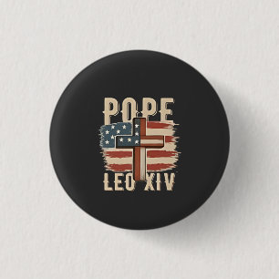 Papst Leo XIV Christliche Kirche Da Papst USA-Flag Button