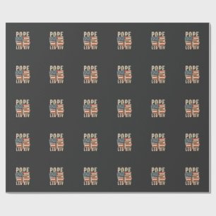 Papst Leo XIV Christliche Kirche Da Papst USA-Flag Geschenkpapier