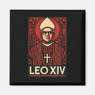 Papst Leo Xiv - Christliches Grafikdesign Magnet
