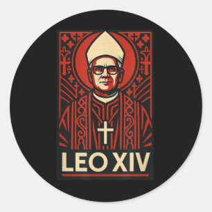 Papst Leo Xiv - Christliches Grafikdesign Runder Aufkleber