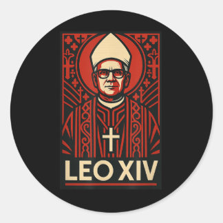 Papst Leo Xiv - Christliches Grafikdesign Runder Aufkleber