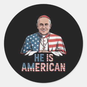 Papst Leo Xiv Er ist amerikanischer Kardinal Rober Runder Aufkleber