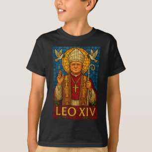 Papst Leo Xiv - Göttliche Mosaik Art Christlich Ca T-Shirt