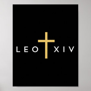 Papst Leo Xiv Kreuz dünn Christlicher Glaube Jesus Poster