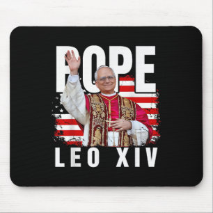Papst Leo Xiv New Pope First American Pope Flag Pr Mousepad