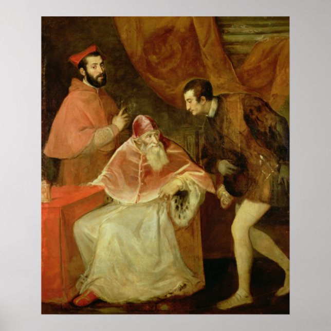 Papst Paul III. und seine Nephews, 1545 Poster (Vorne)