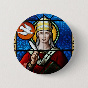 Papst Saint Gregory das große - Buntglas Button