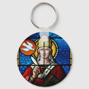 Papst Saint Gregory das große - Buntglas Schlüsselanhänger